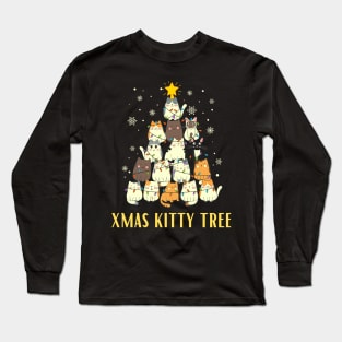 Xmas Kitty Tree Long Sleeve T-Shirt